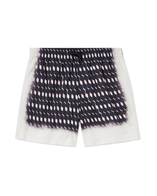 Dries Van Noten Black Straight-leg Mid-length Printed Swim Shorts for men