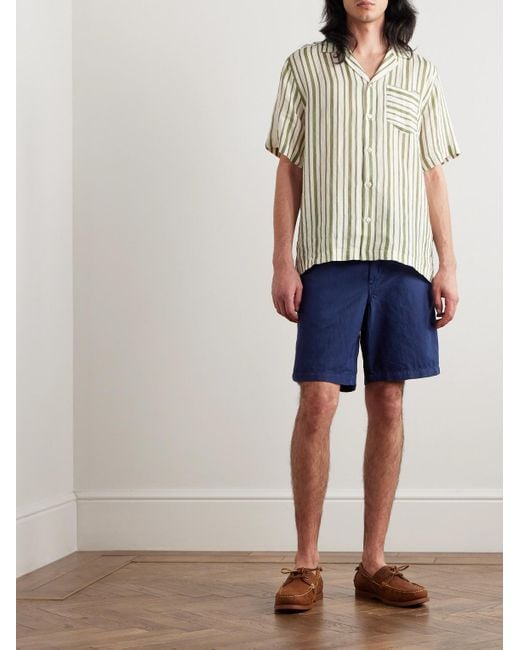 Polo Ralph Lauren Gerade geschnittene Shorts aus einer Leinen-Baumwollmischung in Blue für Herren
