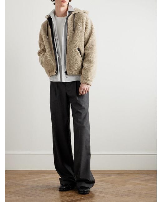 Céline Natural Logo-Embroidered Fleece Hooded Jacket for men