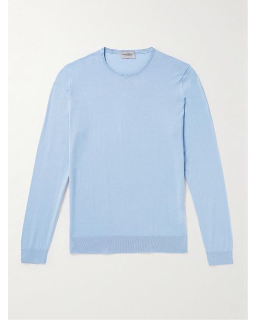 John Smedley Blue Hatfield Slim-fit Sea Island Cotton Sweater for men
