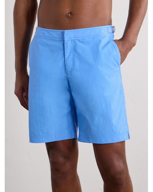 Orlebar Brown Blue Dane Ii Straight-Leg Mid-Length Swim Shorts for men