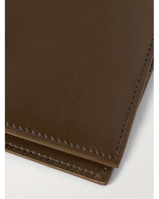 Saint Laurent Brown Logo-Print Leather Billfold Wallet for men