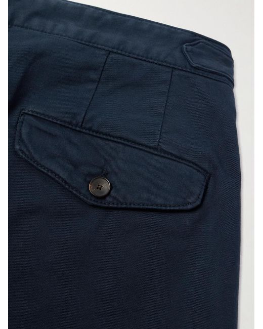 Mr P. Blue Straight-Leg Organic Cotton-Blend Twill Bermuda Shorts for men