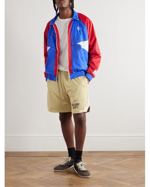 GALLERY DEPT. Natural Venice Court Wide-leg Logo-print Webbing-trimmed Mesh Shorts for men