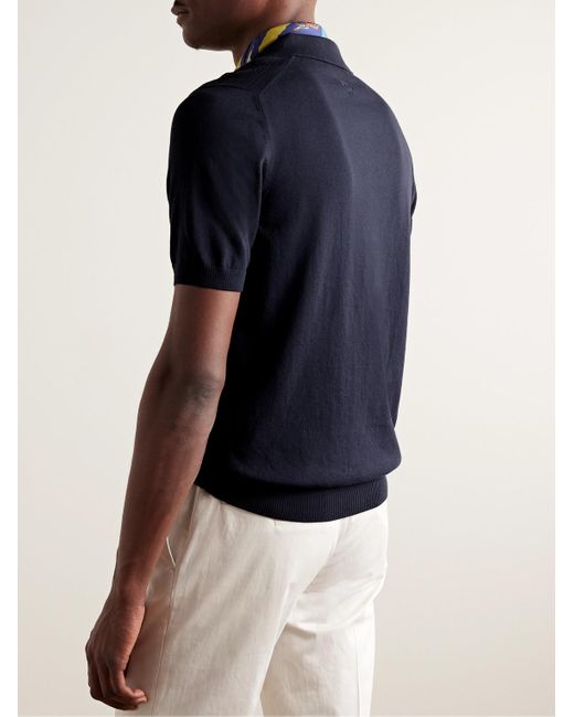 Camicia slim-fit in cotone jacquard di Lardini in Blue da Uomo