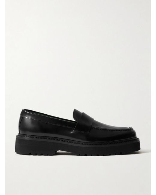 VINNY'S Black Peeters Glossed-Leather Loafers for men