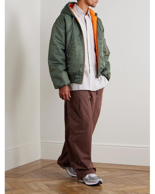 FRIZMWORKS Green Active Ma-1 Padded Shell Hooded Jacket for men