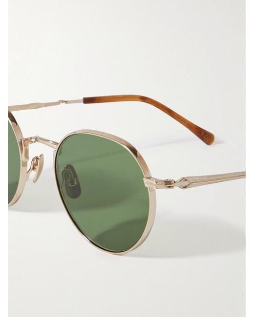 Mr. Leight Hachi silberfarbene Sonnenbrille mit rundem Rahmen in Green für Herren