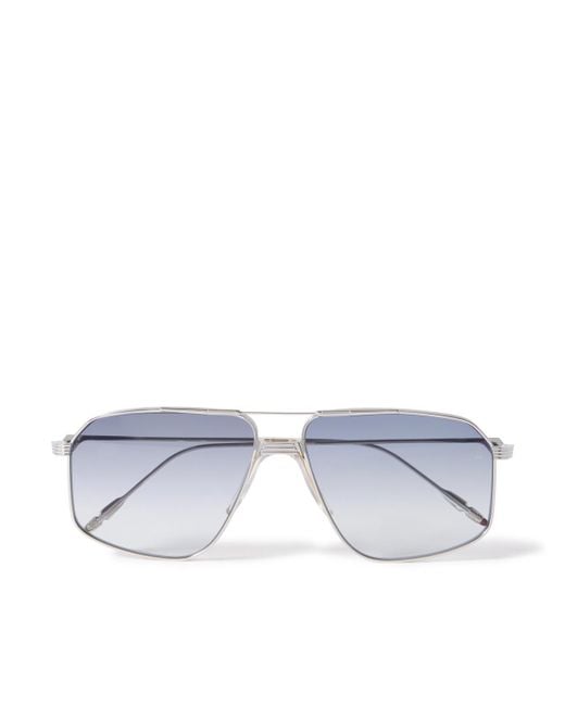 Jacques Marie Mage Blue Jagger Aviator-style Silver-tone Beta Titanium Sunglasses for men