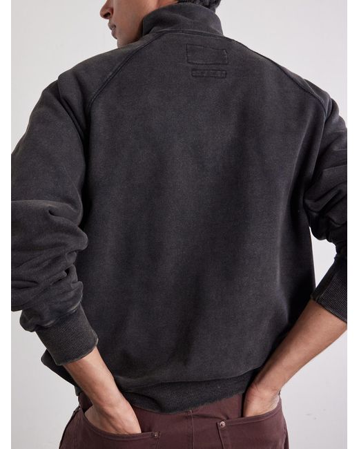FRIZMWORKS Blue Cotton-Blend Jersey Zip-Up Sweatshirt for men