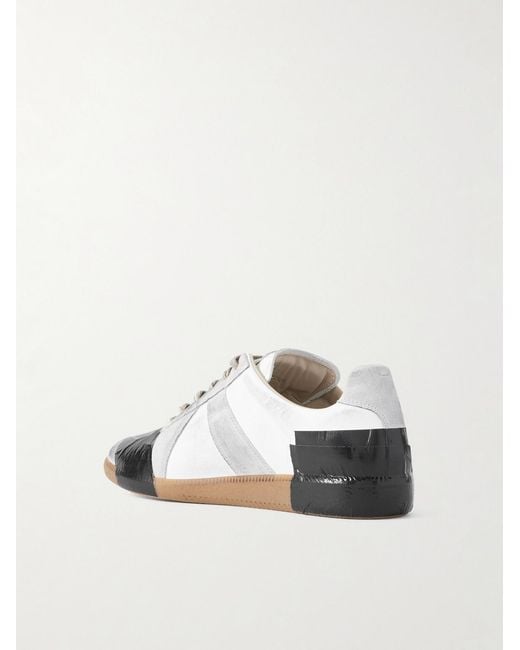 Maison Margiela White Replica Leather And Suede Sneakers for men