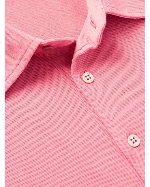 Loro Piana Pink Cotton-Piqué Polo Shirt for men