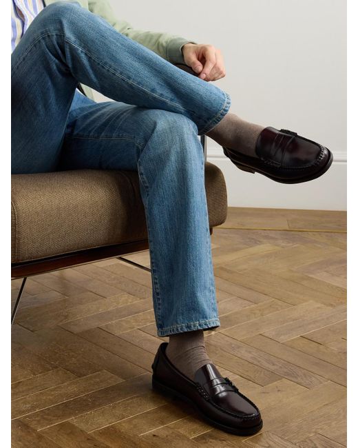 Sebago Black Classic Dan Leather Penny Loafers for men