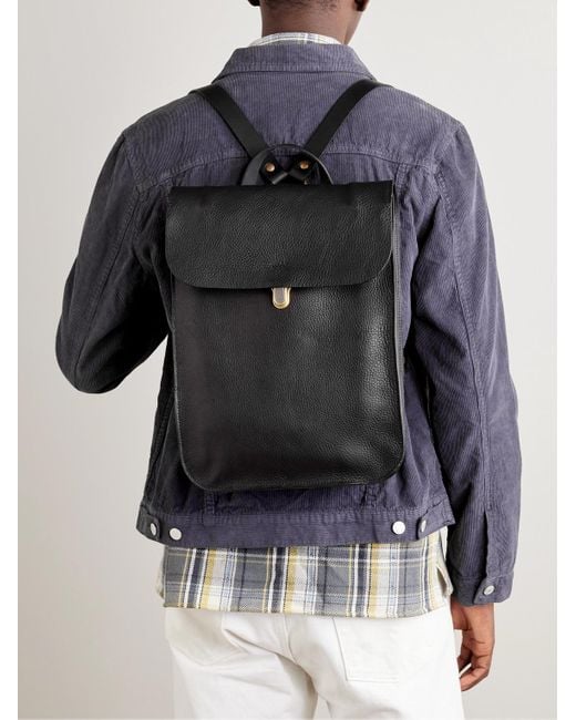 Bleu De Chauffe Black Arlo Vegetable-tanned Full-grain Leather Backpack for men