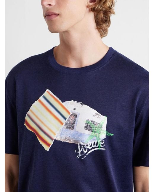 Loewe Blue Paula's Ibiza Patch-Appliqué Cotton-Blend Jersey T-Shirt for men