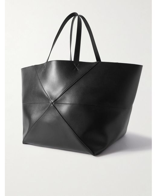 Loewe - Men - Puzzle Fold Extra-Large Panelled Leather Tote Bag Black