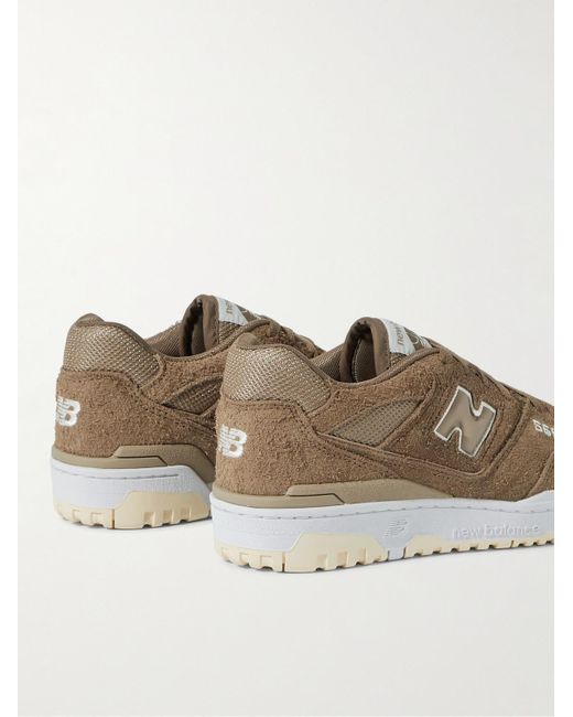New Balance Brown 550 Leather-trimmed Suede And Mesh Sneakers for men
