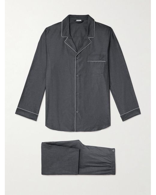Zimmerli of Switzerland Gray Cotton Pyjama Set for men