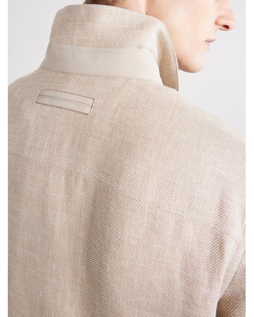 Zegna Natural Cashmere, Linen And Silk-Blend Overshirt for men