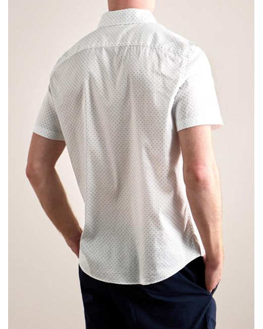 Faherty Brand White Movement Printed Supima Cotton-blend Shirt for men