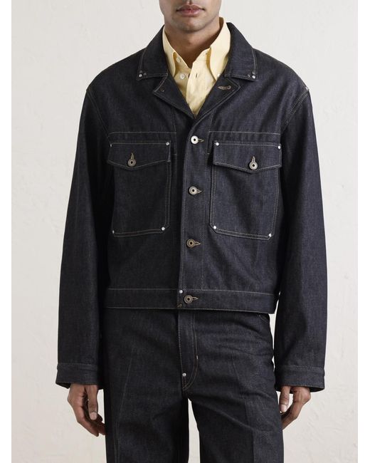 Lemaire Blue Denim Trucker Jacket for men