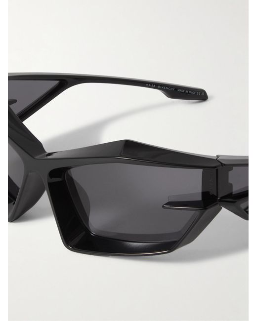 Givenchy Black Gv Cut Acetate Sunglasses for men