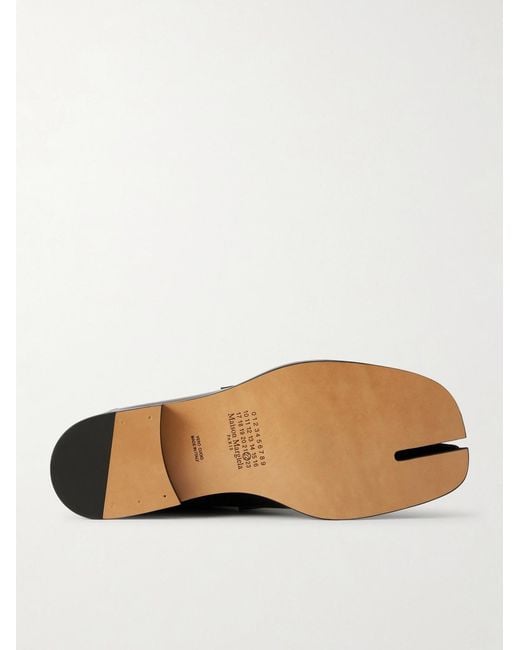 Maison Margiela Black Tabi Babouche Split-Toe Leather Loafers for men