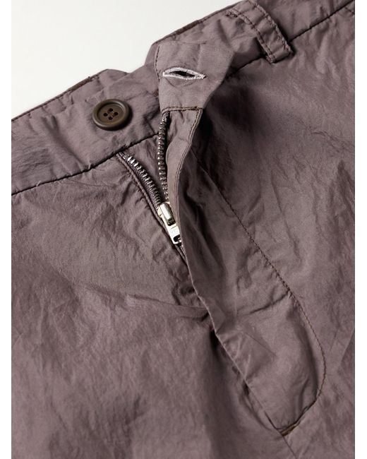Our Legacy Purple Straight-Leg Crinkled Cotton-Blend Trousers for men