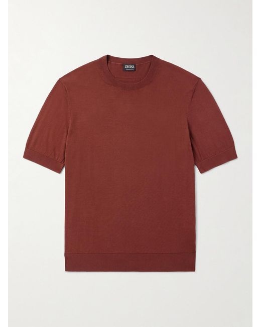Zegna Red Slim-Fit Cotton T-Shirt for men
