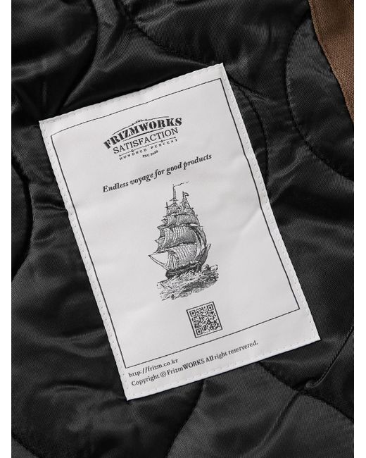 FRIZMWORKS Edgar Jacke aus Baumwoll-Canvas mit Besatz aus Faux Fur in Brown für Herren