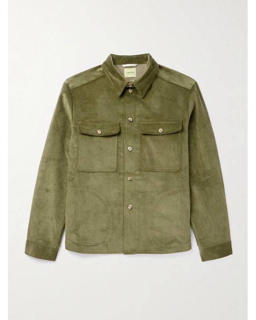 De Bonne Facture Green Cotton-corduroy Overshirt for men