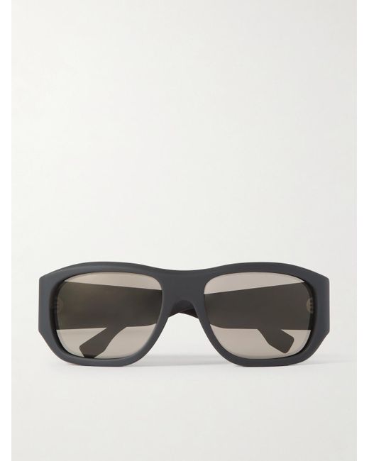 Fendi Black Ff Rectangular-frame Acetate Sunglasses for men