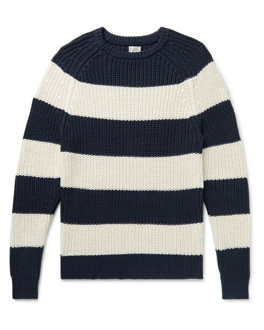 J.Crew Blue Slim-fit Striped Cotton Sweater for men