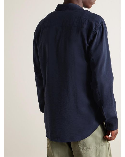 NN07 Blue Freddy 5971 Crinkled Modal-blend Shirt for men