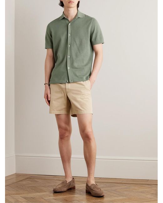 Cotton Shirt di Sid Mashburn in Green da Uomo
