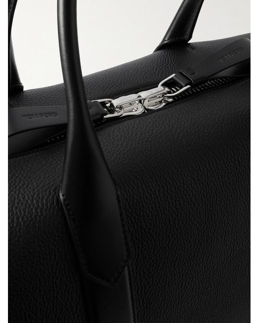 Tom Ford Black Full-grain Leather Duffle Bag for men