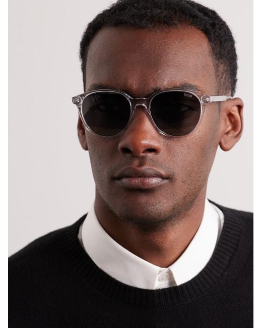 Dior Gray Indior R1i Round-frame Acetate Sunglasses for men