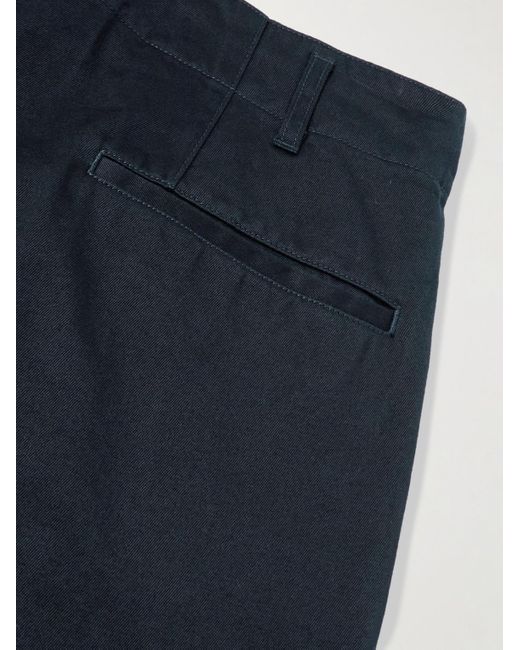 Human Made Blue Wide-Leg Pleated Cotton-Twill Trousers for men