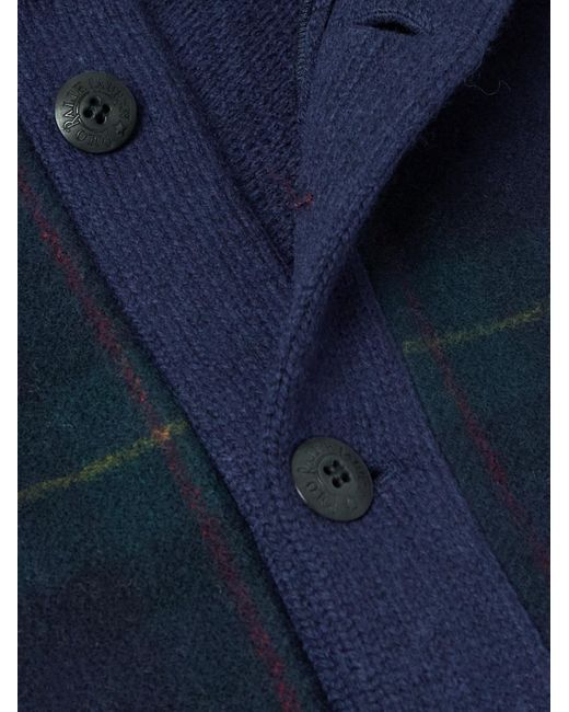 Polo Ralph Lauren Blue Wool And Checked Flannel Cardigan for men