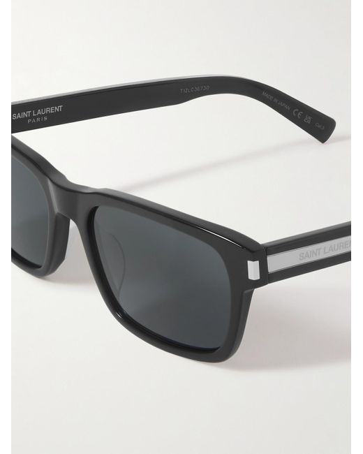 Saint Laurent Gray New Wave Rectangular-frame Acetate Sunglasses for men