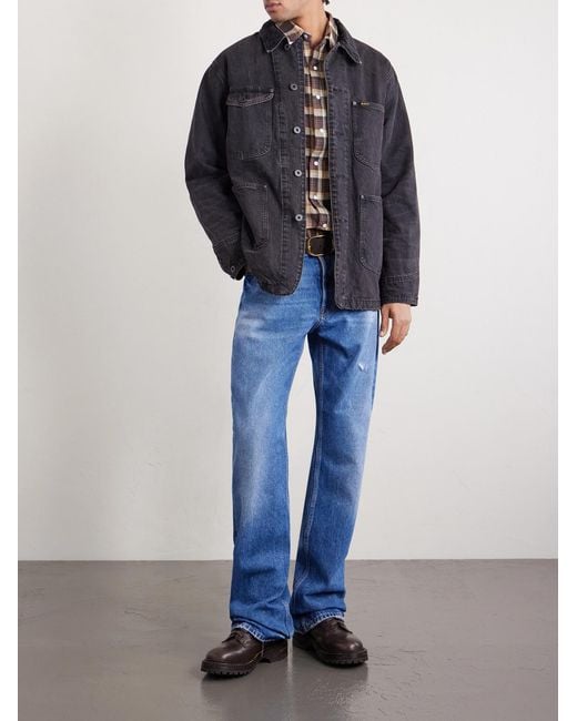 RRL Blue Corduroy-trimmed Denim Jacket for men