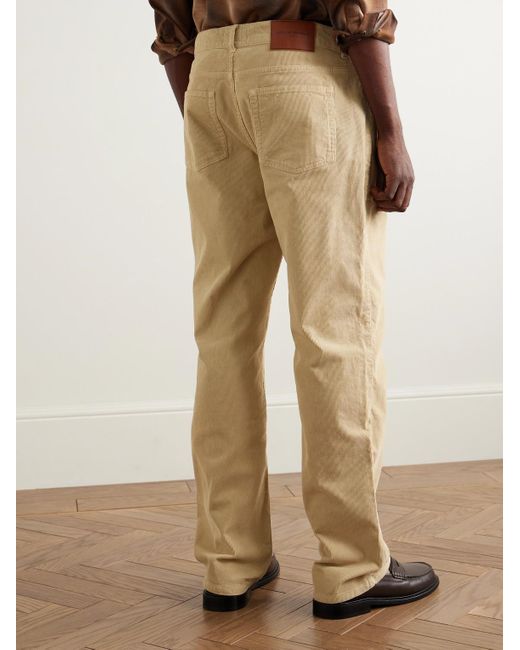 Officine Generale James schmal und gerade geschnittene Cordhose aus einer Baumwollmischung in Natural für Herren
