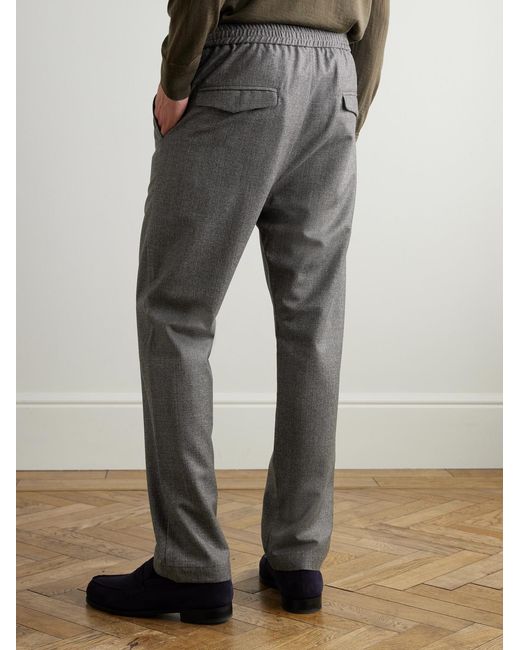 Barena Gray Straight-leg Virgin Wool Drawstring Trousers for men