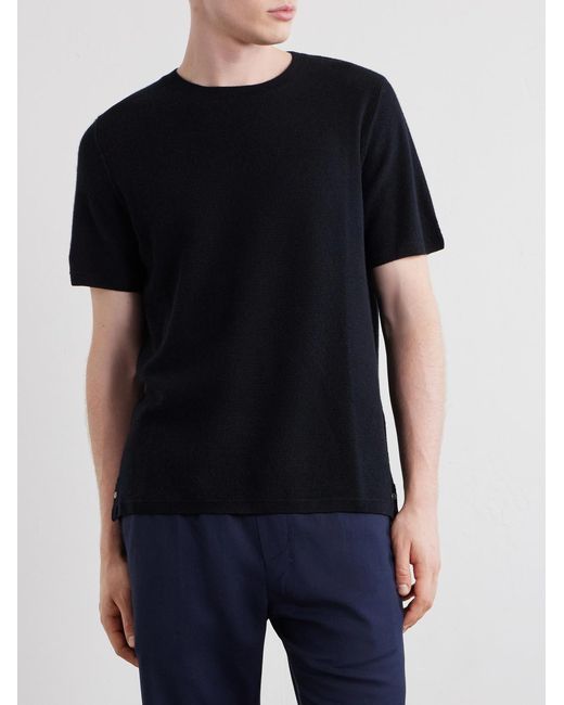 God's True Cashmere Black Cashmere T-Shirt for men