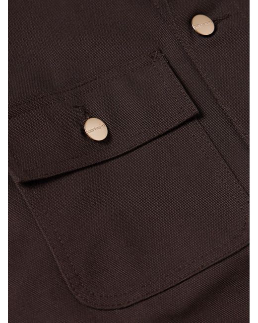 Carhartt Black Michigan Corduroy-trimmed Organic Cotton-canvas Chore Jacket for men