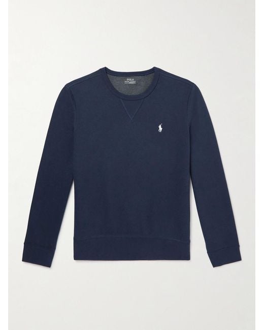 Polo Ralph Lauren Blue Logo-Embroidered Jersey Sweatshirt for men