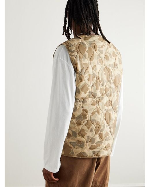 Carhartt Natural Skyton Logo-Appliquéd Camouflage-Print Quilted Recycled-Ripstop Gilet for men