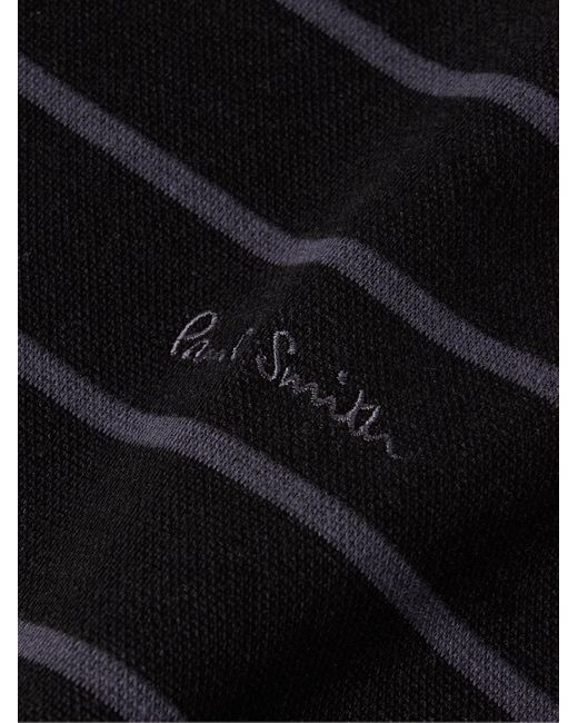 T-shirt da pigiama in jersey di misto cotone e modal a righe con logo ricamato Relax di Paul Smith in Black da Uomo