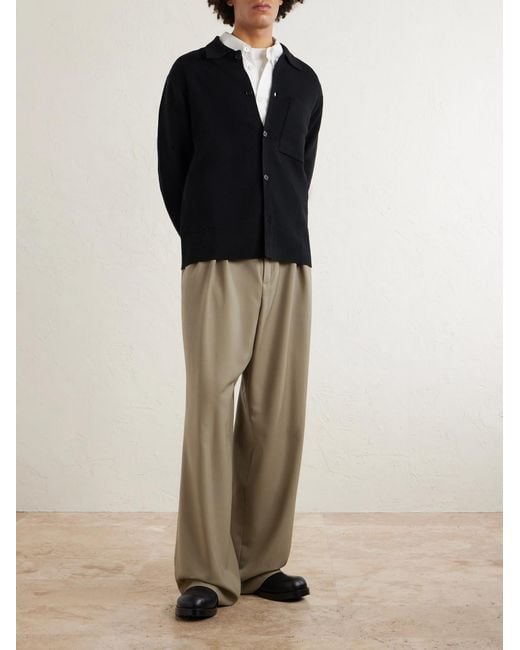 Dries Van Noten Natural Straight-Leg Wool And Mohair-Blend Twill Trousers for men