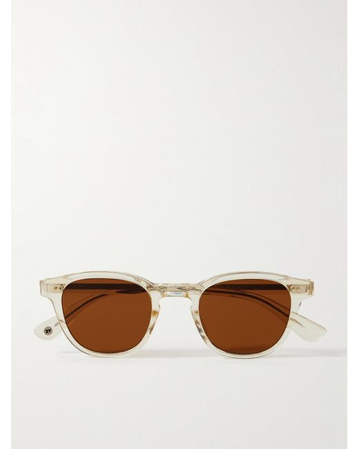 Garrett Leight Brown Evan Round-Frame Acetate Sunglasses for men